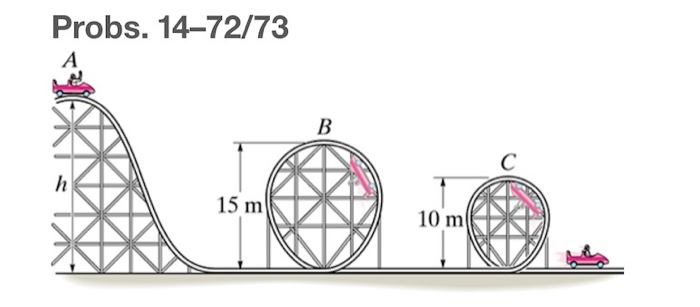 Solved 14 72. The roller coaster car has a mass of 700 kg