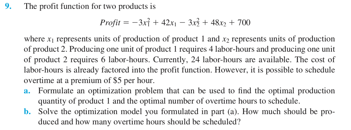 Solved The profit function for two products is ﻿Profit | Chegg.com