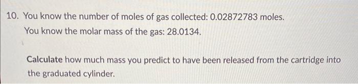 how to calculate moles of gas from mass