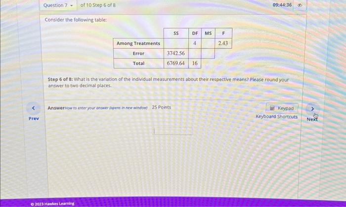 Consider the following table: Step 1 of 8: Calculate | Chegg.com