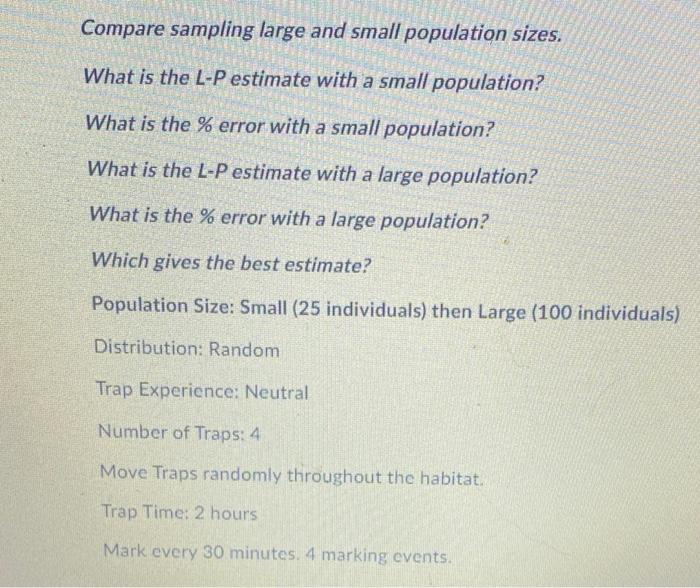Solved Compare sampling large and small population sizes. | Chegg.com