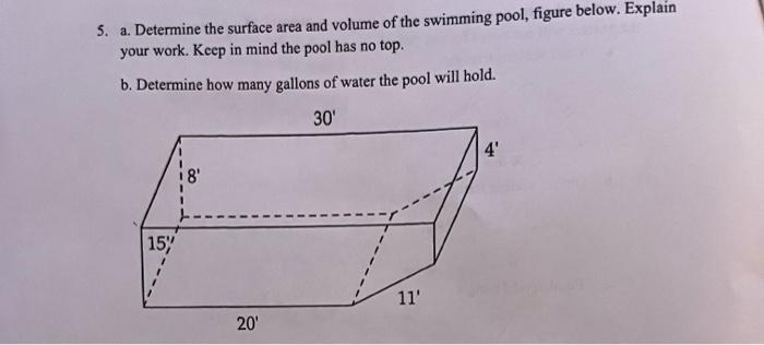 Solved 5. a. Determine the surface area and volume of the | Chegg.com