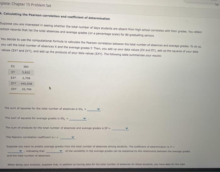 Solved plete: Chapter 15 Problem Set 4. Calculating the | Chegg.com