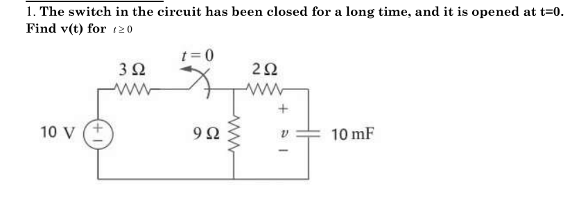 Solved The switch in the circuit has been closed for a long | Chegg.com