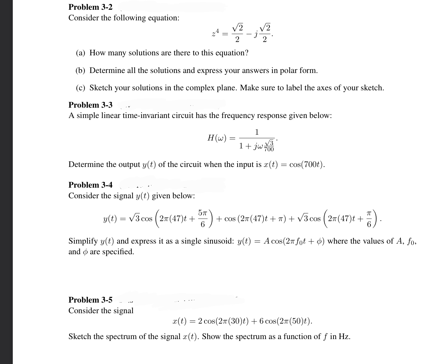 Solved Problem 3-2Consider The Following | Chegg.com