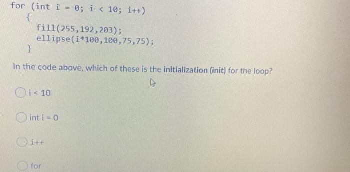 Solved for (int i = 0; i