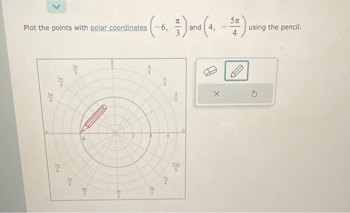 Solved Plot the points with polar coordinates (−6,3π) and | Chegg.com