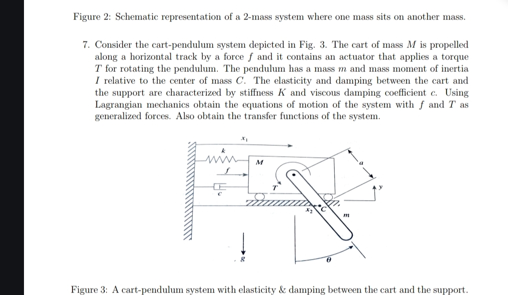 Solved Figure 2: Schematic representation of a 2-mass system | Chegg.com
