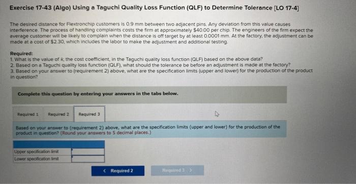 solved-exercise-17-43-algo-using-a-taguchi-quality-loss-chegg