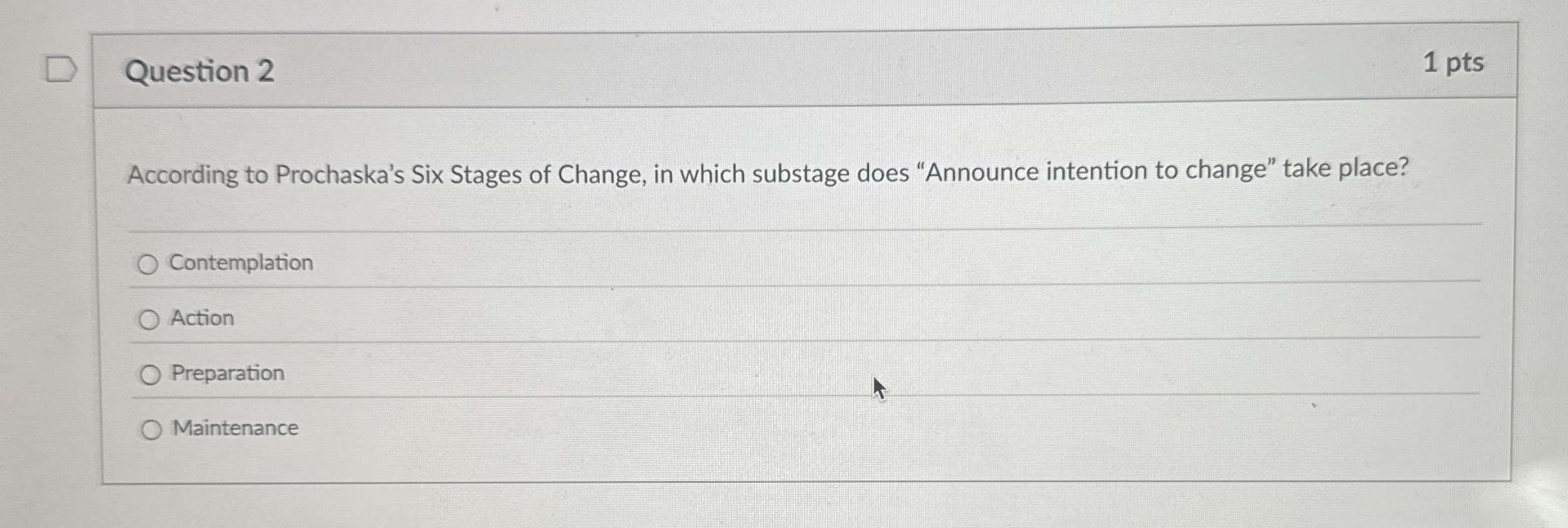Solved Question 21 ﻿ptsAccording to Prochaska's Six Stages | Chegg.com