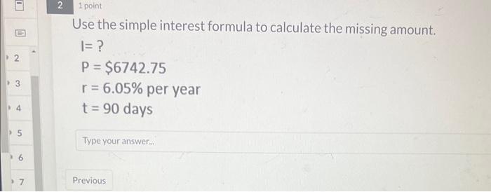 Solved Use the simple interest formula to calculate the | Chegg.com