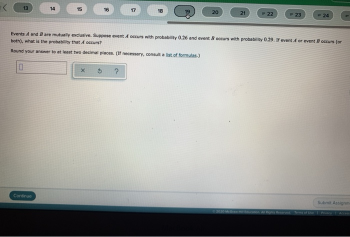 Solved 13 14 15 16 17 18 20 21 22 23 - 24 Events A and B are | Chegg.com
