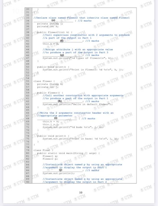 Solved UMUT Ouestion 2 Given an incomplete program in | Chegg.com