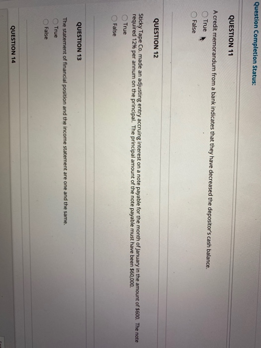Solved Question Completion Status: QUESTION 11 A credit | Chegg.com