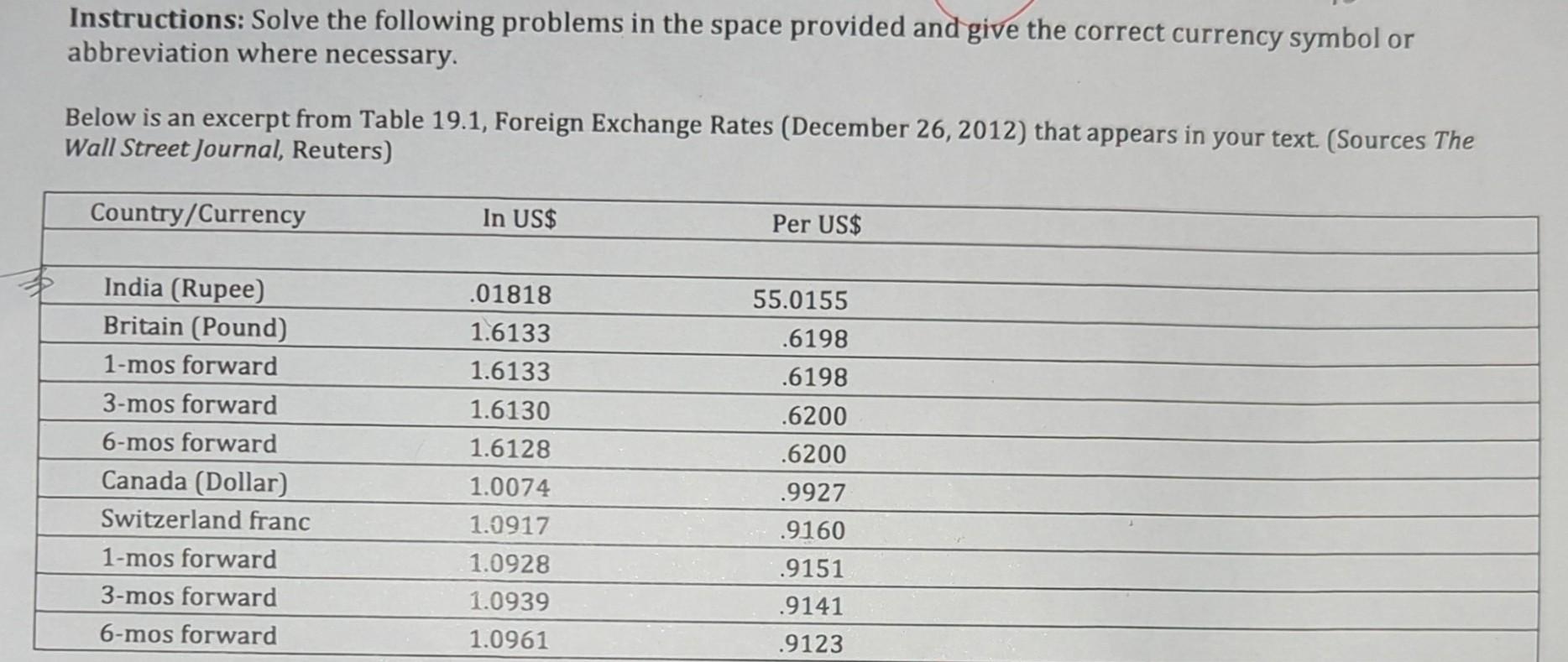 Solved 1.To buy one Indian Rupee you would | Chegg.com