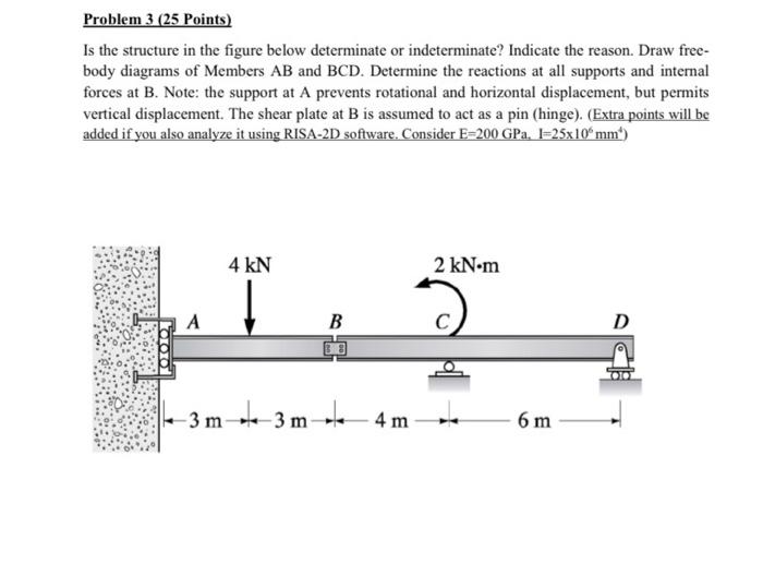 Solved Problem 3 (25 Points) Is the structure in the figure | Chegg.com