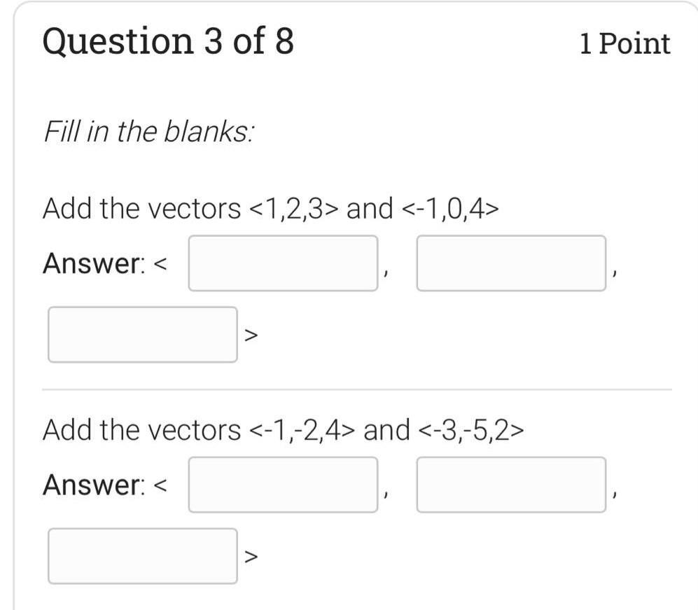 Solved Question 1 Of 8 1 Point Fill In The Blanks Normalize 0080