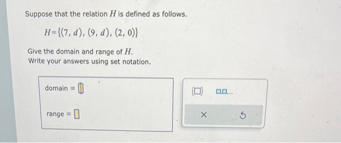 Solved Suppose that the relation H is defined as follows. | Chegg.com