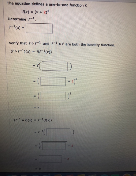 Solved The equation defines a one-to-one function f. f(x) = | Chegg.com