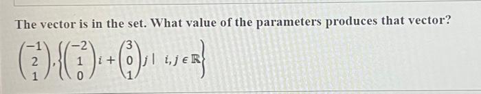 Solved The vector is in the set. What value of the | Chegg.com