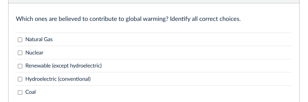 Solved Which ones are believed to contribute to global | Chegg.com