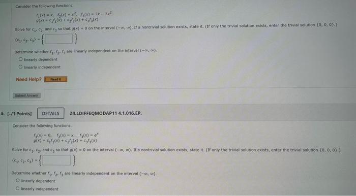 Solved 4.1 Consider the following functions. Solve for f₁(x) | Chegg.com