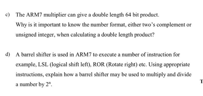Solved e) Write ARM assembly code for swapping the contents | Chegg.com