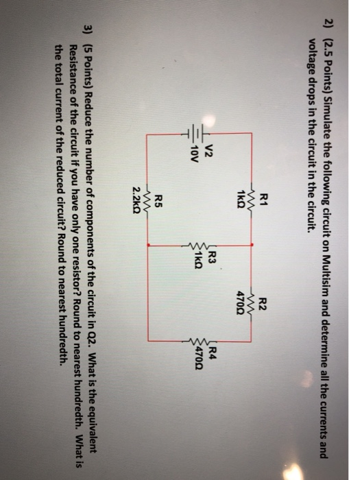 Solved 2) (2.5 Points) Simulate the following circuit on | Chegg.com