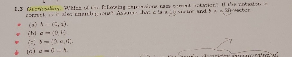 Solved 1.3 Overloading. Which of the following expressions | Chegg.com