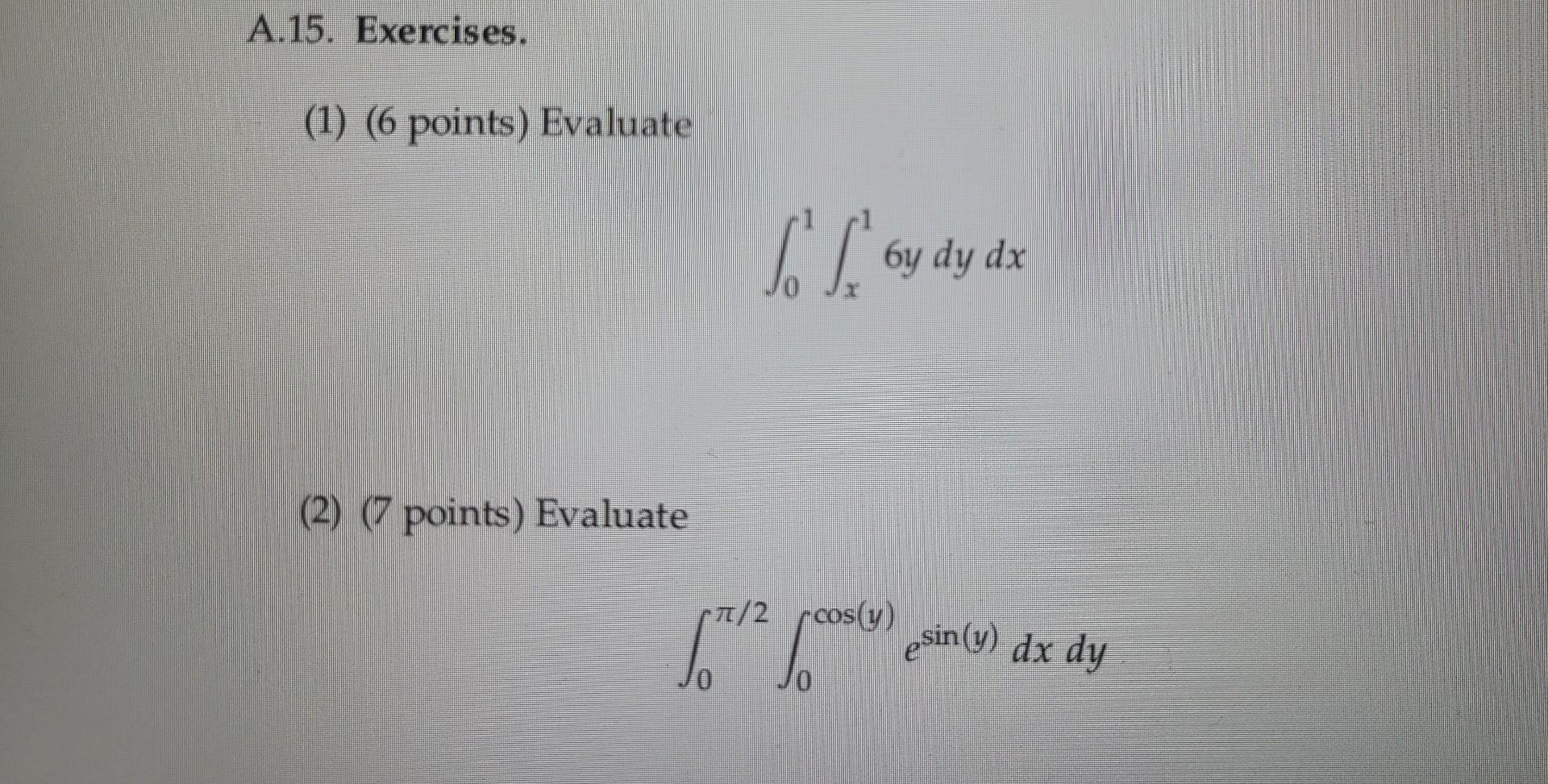 Solved Calculus 3 A.15 Q 1 & 2 Please only answer these | Chegg.com