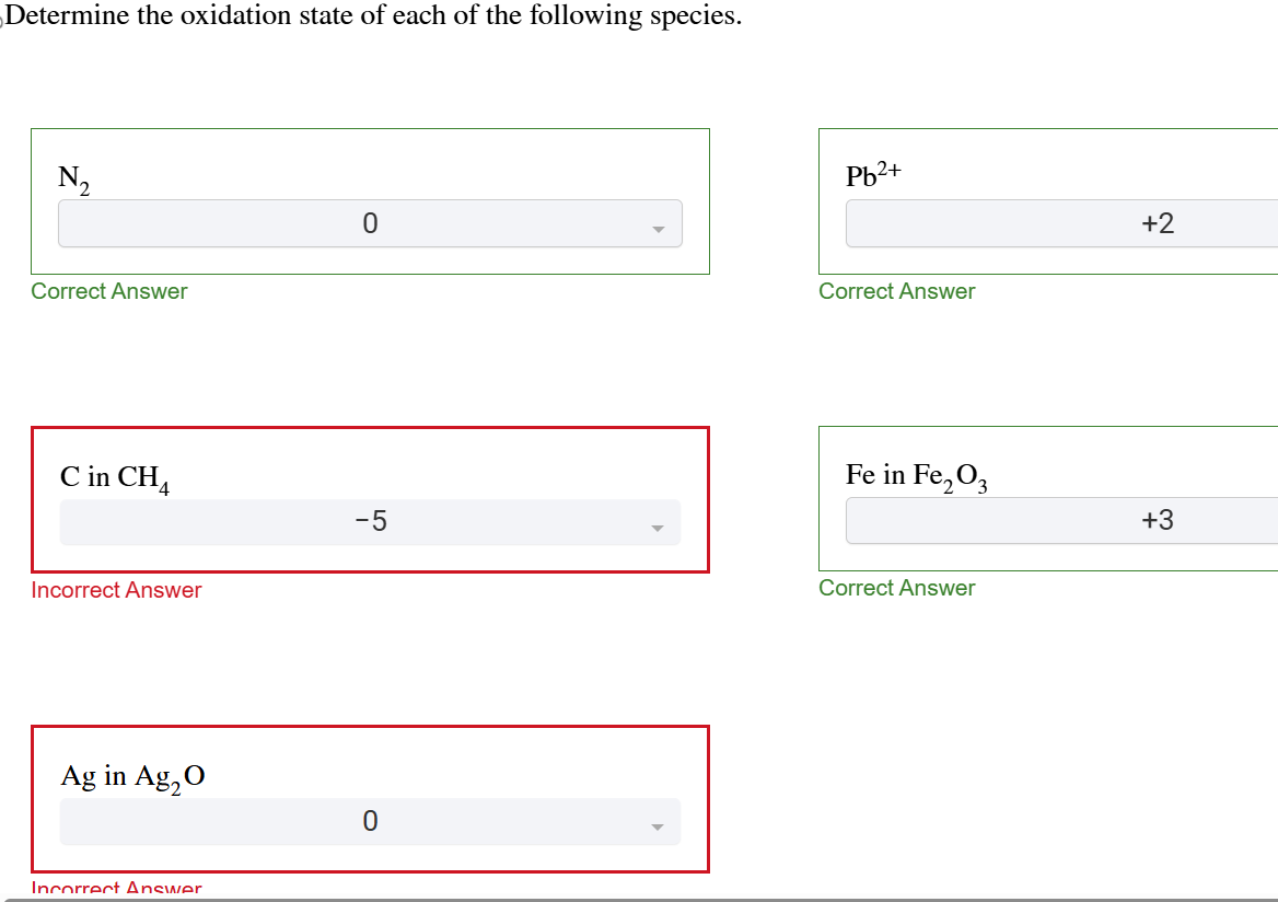 Solved Determine the oxidation state of each of the | Chegg.com