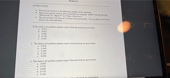 Solved INSTRUCTIONS . • Record your answers to the following | Chegg.com
