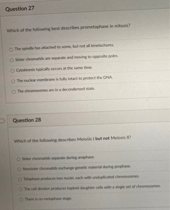 Solved Question 27 Which of the following best describes | Chegg.com