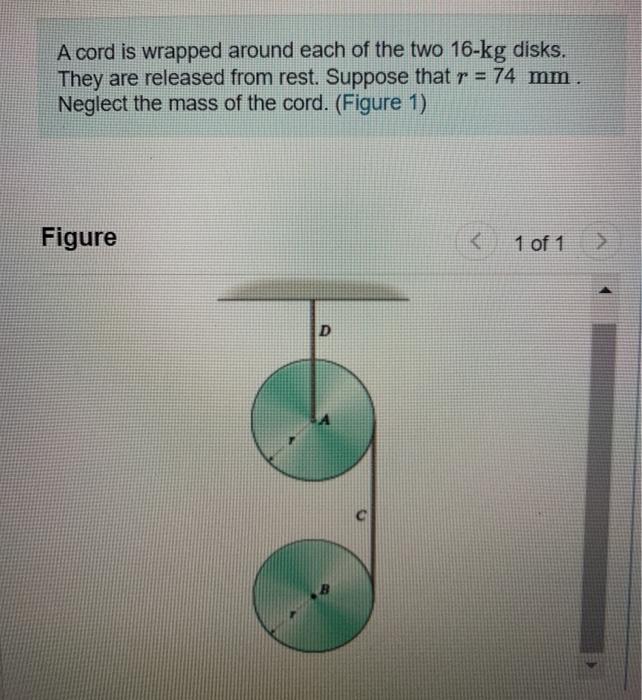 Solved A cord is wrapped around each of the two 16-kg disks