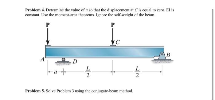 Solved Problem 4. Determine the value of a so that the | Chegg.com