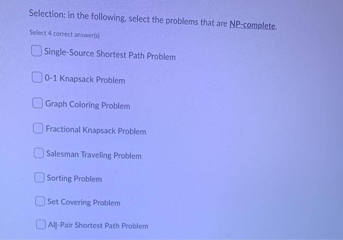 Solved Selection: in the following, select the problems that | Chegg.com