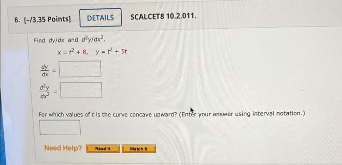 Solved Consider The Parametric Equations Below. | Chegg.com