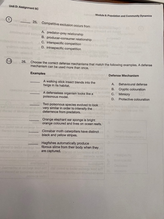 Solved Assignment 8c Module 8 Population And Community