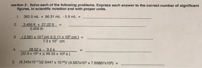 Solved section 2:. Solve each of the following problems. | Chegg.com