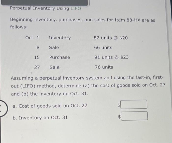 Solved Beginning Inventory, Purchases, And Sales For Item | Chegg.com