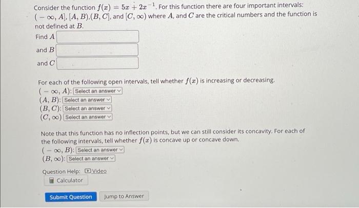 Solved Consider the function f(x) = 5x + 2.0-1. For this | Chegg.com