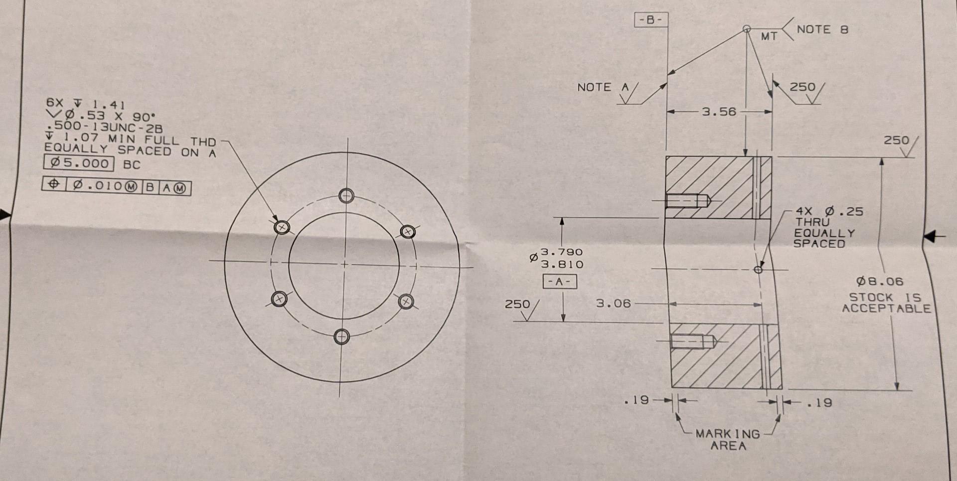 Solved if I want the surface finish on the inside diameter
