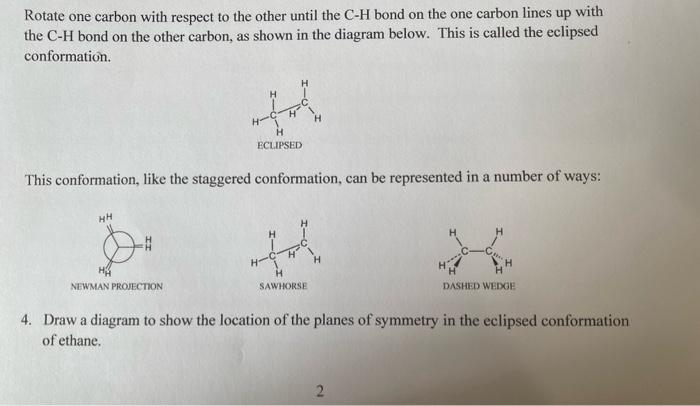 Solved Conformations of Ethane Construct a model of an | Chegg.com