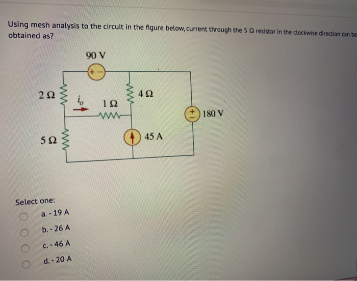 Solved Using mesh analysis to the circuit in the figure | Chegg.com