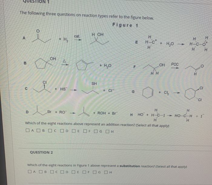 Solved QUESTION 1 The following three questions on reaction | Chegg.com