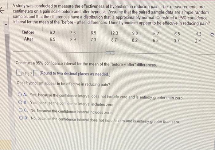 Solved A study was conducted to measure the effectiveness of | Chegg.com