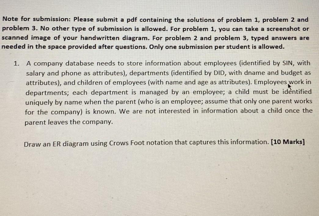 Note for submission: Please submit a pdf containing | Chegg.com