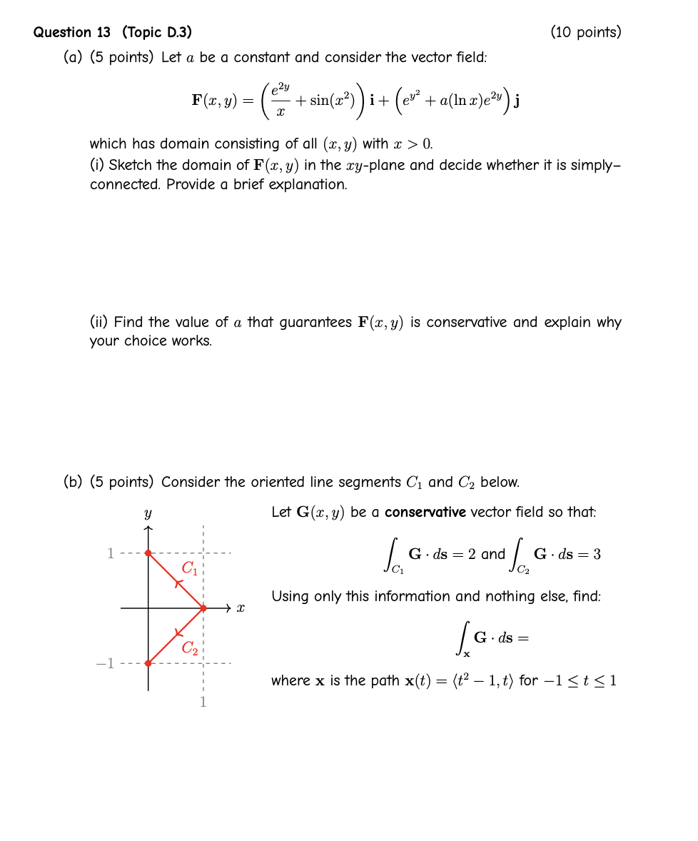 Solved Question 13 (Topic D.3)(a) (5 ﻿points) ﻿Let a be ﻿a | Chegg.com