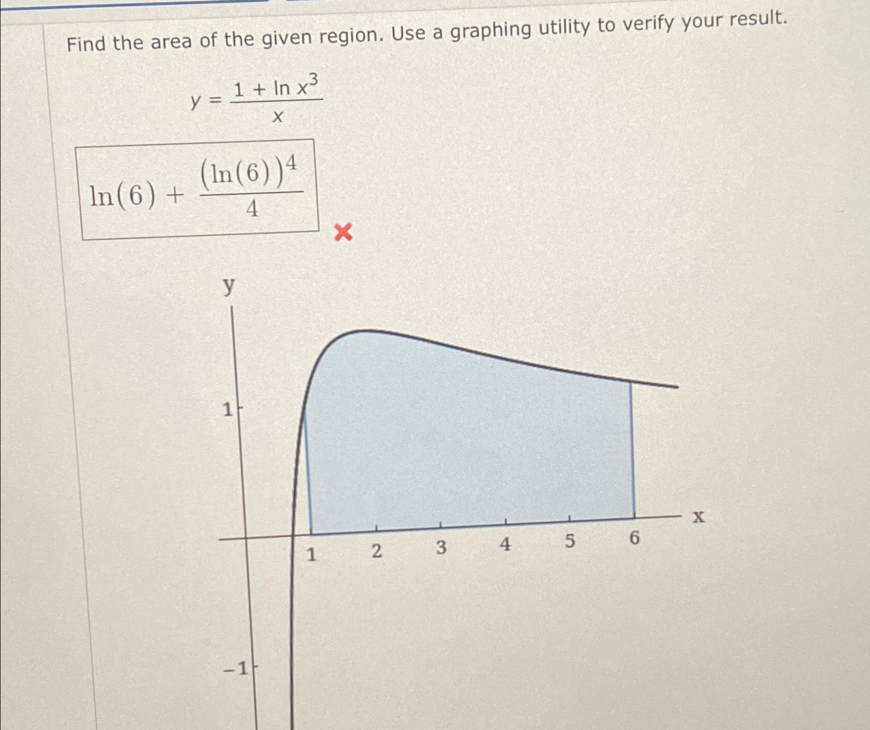 Solved Find the area of the given region. Use a graphing | Chegg.com
