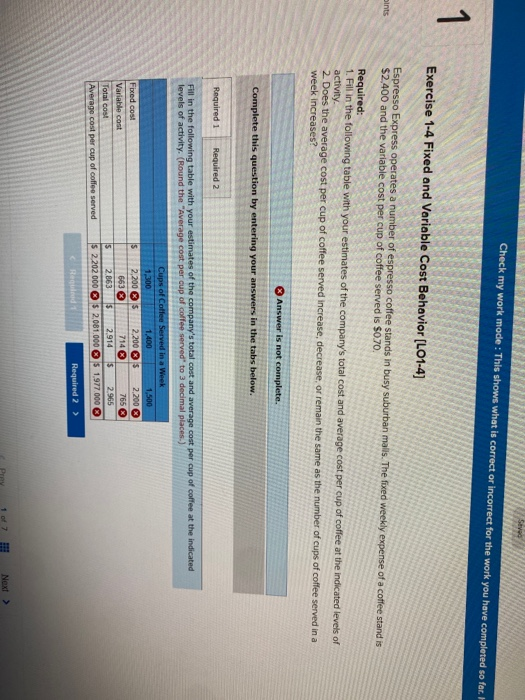Solved Check my work mode This shows what is correct or